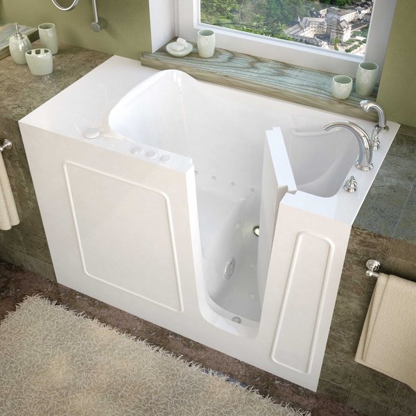 Meditub MediTub Walk-In 26 x 53 Right Drain White Air Walk-In Bathtub 2653RWA